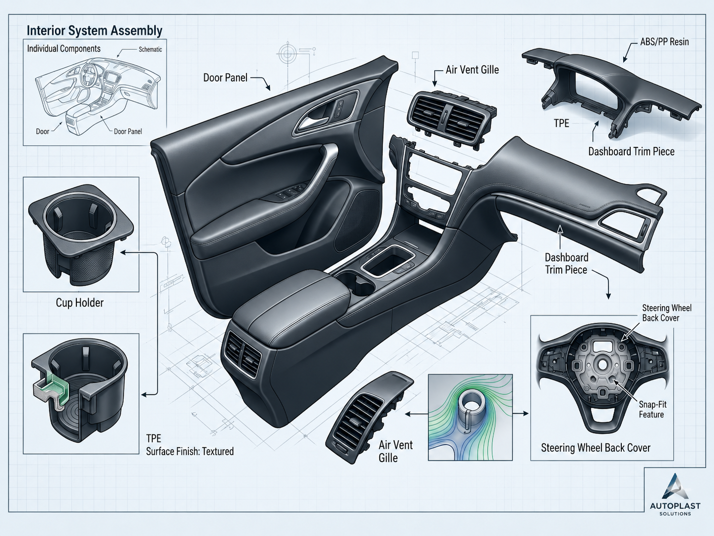 Interior Injection Molded Car Components